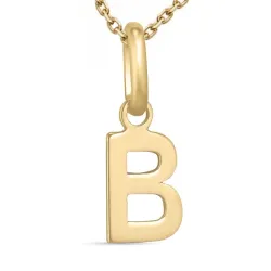 buchstab b Halskette aus vergoldetem Sterlingsilber und Anhänger aus 8 Karat Gold - My Letter