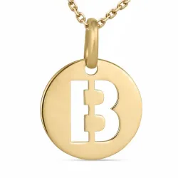 buchstab b Halskette aus vergoldetem Sterlingsilber und Anhänger aus 8 Karat Gold - My Letter