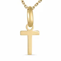 buchstab t Halskette aus vergoldetem Sterlingsilber und Anhänger aus 8 Karat Gold - My Letter
