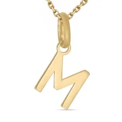 buchstab m Halskette aus vergoldetem Sterlingsilber und Anhänger aus 8 Karat Gold - My Letter