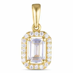 viereckigem Zirkon Anhänger aus 9 Karat Gold - Gold Collection