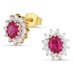 Ohrringe in 9 Karat Gold mit Zirkon und Zirkon - Gold Collection