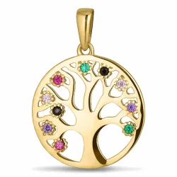 16 mm Lebensbaum Zirkon Anhänger aus 8 Karat Gold - Gold Collection