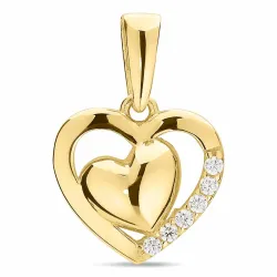 Herz Zirkon Anhänger aus 8 Karat Gold - Gold Collection