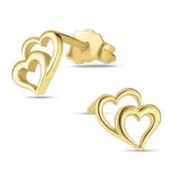 Herz Ohrstecker in 8 Karat Gold - Gold Collection