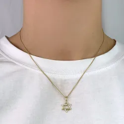 Davidstern Zirkon Anhänger aus 8 Karat Gold - Gold Collection