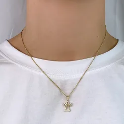 Engel Zirkon Anhänger aus 8 Karat Gold - Gold Collection