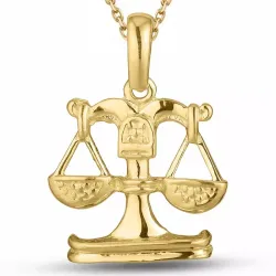 sternzeich waage Halskette aus vergoldetem Sterlingsilber und Anhänger aus 8 Karat Gold