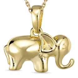 Elefant Halskette aus vergoldetem Sterlingsilber und Anhänger aus 8 Karat Gold - Gold Collection