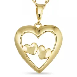 Herz Halskette aus vergoldetem Sterlingsilber und Anhänger aus 8 Karat Gold - Gold Collection