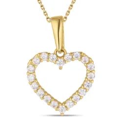 Herz Halskette aus vergoldetem Sterlingsilber und Anhänger aus 8 Karat Gold - Gold Collection