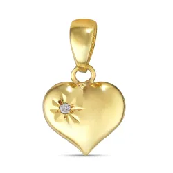 Herz Zirkon Anhänger aus 9 Karat Gold - Amoré