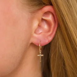 12 mm Kreuz Kreole in 9 Karat Gold - Amoré