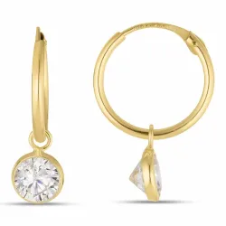 12 mm Kreole in 9 Karat Gold mit Zirkon - Gold Collection