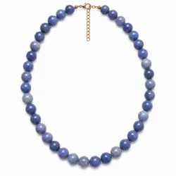 blauem Aventurin Halskette aus vergoldetem Stahl - AURA