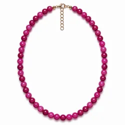 pink Turmalin Halskette aus vergoldetem Stahl - AURA