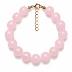 Rosenquarz Armband aus vergoldetem Stahl - AURA