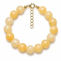 gelber Jade-Stein Armband aus vergoldetem Stahl - AURA