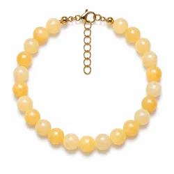 gelber Jade-Stein Armband aus vergoldetem Stahl - AURA