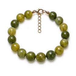 grünem Achat Armband aus vergoldetem Stahl - AURA