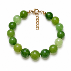 grünem Achat Armband aus vergoldetem Stahl - AURA