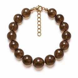 Rauchquarz Armband aus vergoldetem Stahl - AURA