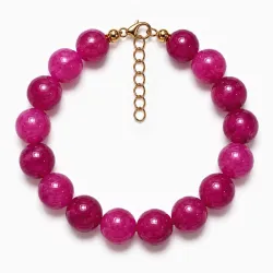 pink Turmalin Armband aus vergoldetem Stahl - AURA