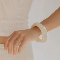 weißem bangle aus Harz - AURA