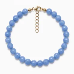 blauem Aquamarin Armband aus vergoldetem Stahl - AURA