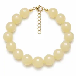 gelbem Chalzedon Armband aus vergoldetem Stahl - AURA