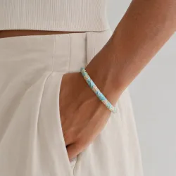 Wasserfest Blumen blauem bangle aus vergoldetem Stahl - OCEANA