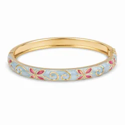 Wasserfest Blumen hellblauem bangle aus vergoldetem Stahl - OCEANA