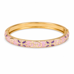 Wasserfest Blumen rosa bangle aus vergoldetem Stahl - OCEANA