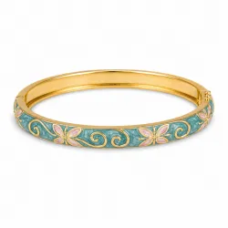 Wasserfest Blumen hellblauem bangle aus vergoldetem Stahl - OCEANA