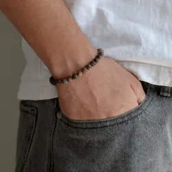 blauer Labradorit Armband aus Nylon mit verstellbarer Kordel