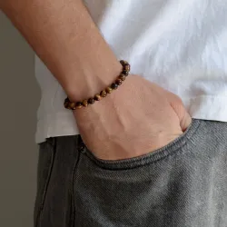Tigerauge Armband aus Nylon mit verstellbarer Kordel