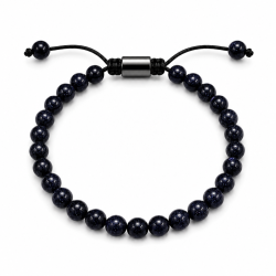 blauer Goldfluss Armband aus Baumwollschnur mit verstellbarer Kordel