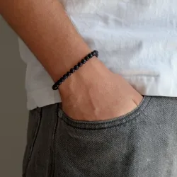blauer Goldfluss Armband aus Nylon mit verstellbarer Kordel