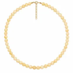 gelber Jade-Stein Halskette aus vergoldetem Stahl - AURA