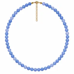 blauem Aquamarin Halskette aus vergoldetem Stahl - AURA