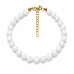 weißem trochus Armband aus vergoldetem Stahl - AURA