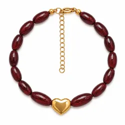 rotem Achat Armband aus vergoldetem Stahl - AURA