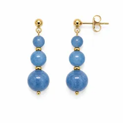 blauem Aquamarin Ohrringe in vergoldetem Stahl - AURA