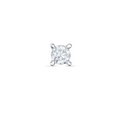 1 x 0,08 ct Diamant Solitärohrstecker in 14 Karat Weißgold mit Diamant