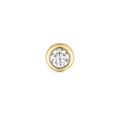 1 x 0,04 ct Solitärohrstecker in 14 Karat Gold mit Diamant