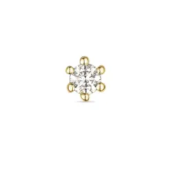 1 x 0,03 ct Solitärohrstecker in 14 Karat Gold mit Diamant 