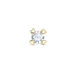 1 x 0,06 ct Diamant Solitärohrstecker in 14 Karat Gold mit Diamant 
