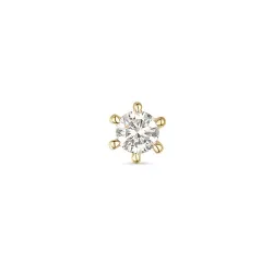 1 x 0,05 ct Solitärohrstecker in 14 Karat Gold mit Diamant 
