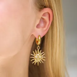 Wasserfester Sonne Kreole in vergoldetem Stahl - OCEANA