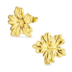 Wasserfester Blumen Ohrringe in vergoldetem Stahl - OCEANA